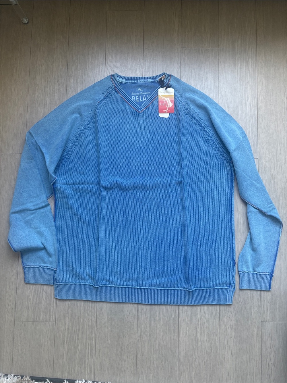 Tommy Bahama Men's V-Neck Sweater in Sky Blue